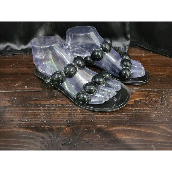 NWOB Steve Madden Zaza Black Bubble Strap Slide Sandals/Size 7 - Picture 3 of 10